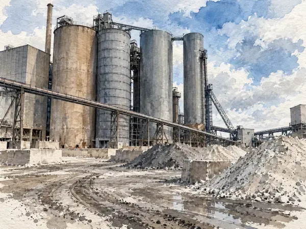 Illustration - Silos de ciment à Dunkerque