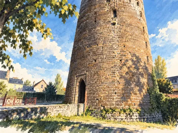 Illustration - Enfants guides dans une tour médiévale