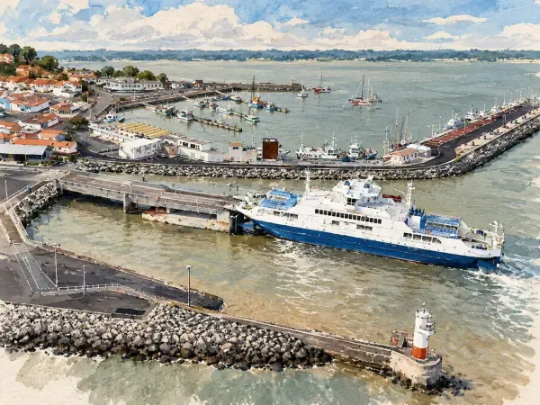 Illustration - Bac sur l'estuaire de la Gironde