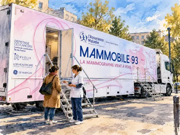 Illustration du Mammobile à Aubervilliers