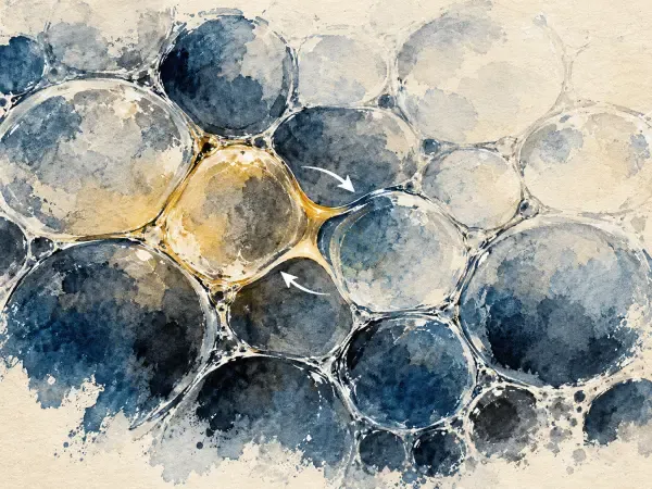 Illustration - Bulles de mousse en mouvement