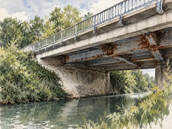 Illustration - Pont provisoire sur ouvrage corrodé