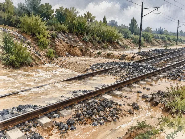 Illustration - Lignes ferroviaires interrompues autour de Berre