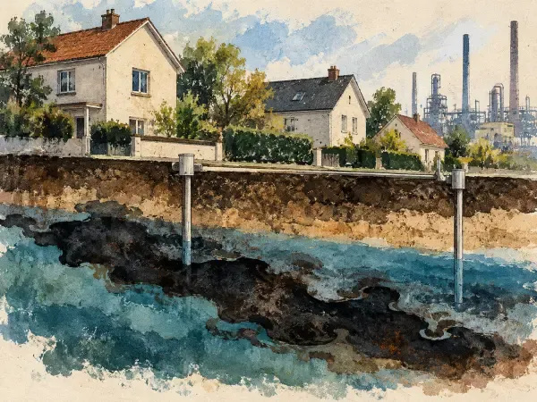 Illustration - Pollution souterraine à Petit-Couronne