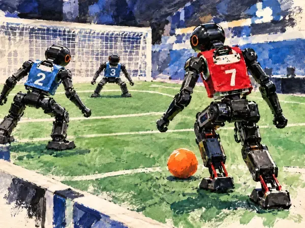 Illustration de robots en compétition