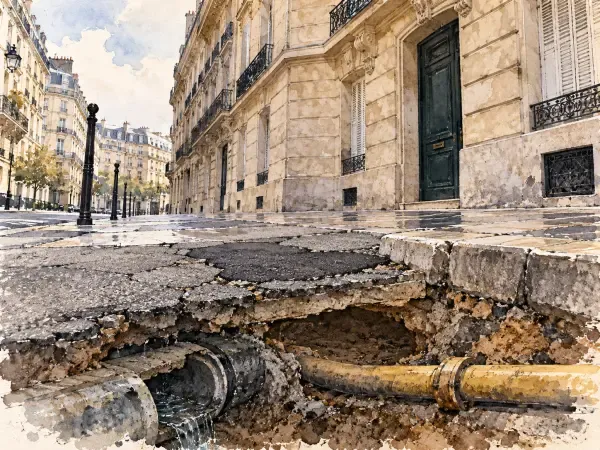 Illustration - Trottoir et réseaux souterrains