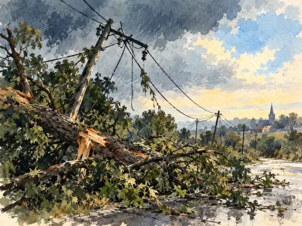 Illustration des dégâts de la tempête Austen