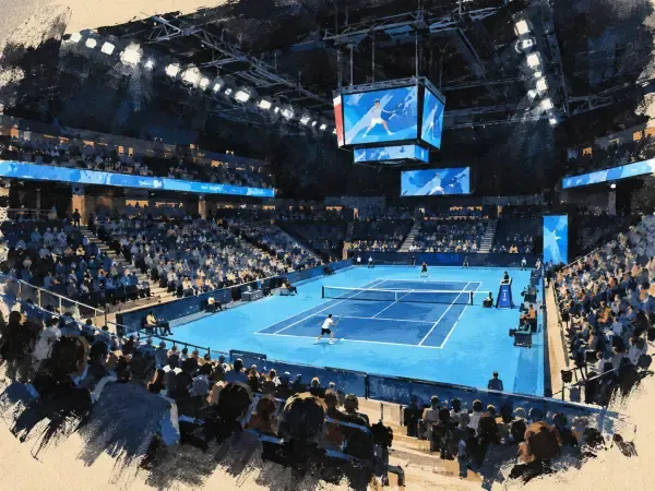 Illustration d'un court de tennis à Décines