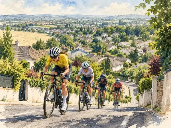 Illustration - Cyclistes dans les côtes du Mantois