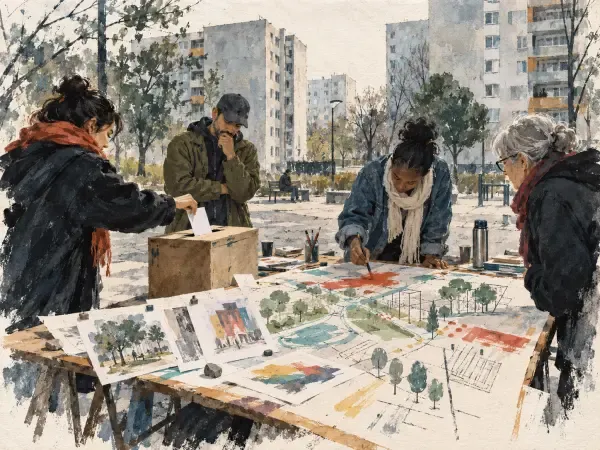 Illustration - atelier artistique participatif en ville