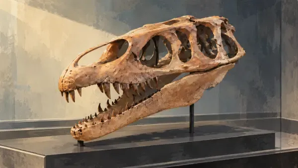 Illustration - Squelette de dinosaure aux enchères