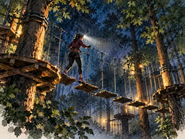 Illustration - Accrobranche nocturne à Dénestanville