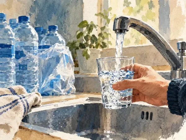 Illustration - eau potable et robinet