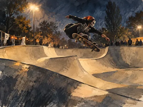 Illustration - Halloween au skatepark de Massy
