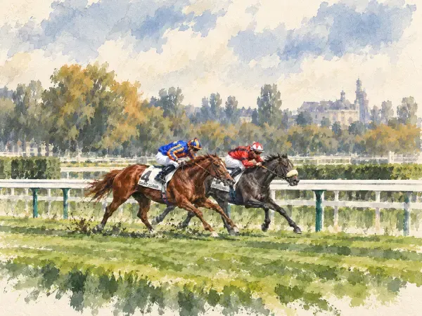 Illustration - Course hippique à Saint-Cloud