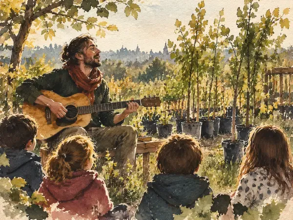 Illustration - Jeunes arbres dans une pépinière forestière