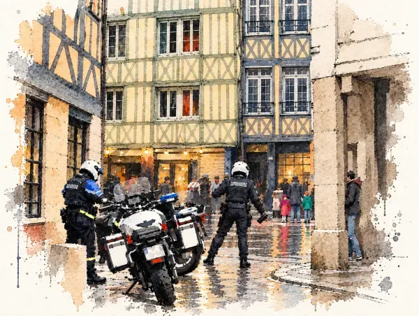 Illustration d'une rue de Rouen