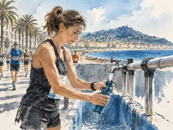 Coureurs sur le littoral azuréen
