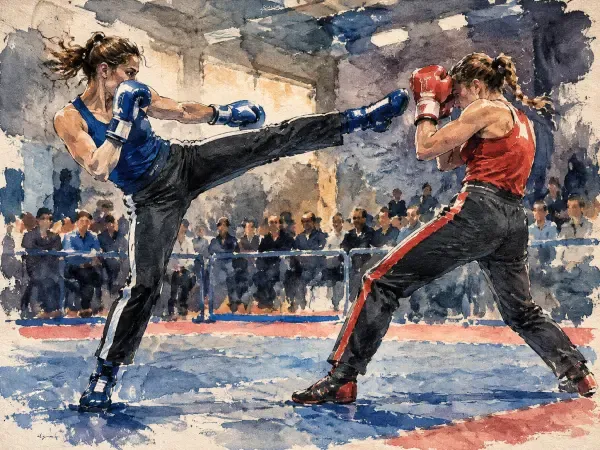 Illustration d'un combat de savate