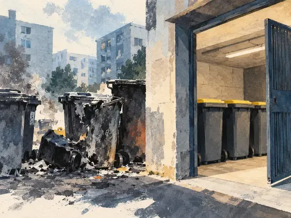 Illustration de conteneurs à déchets