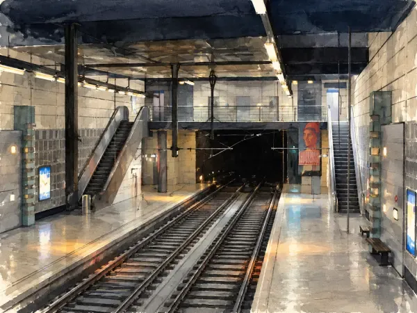Illustration - Métro dans le centre de Rouen