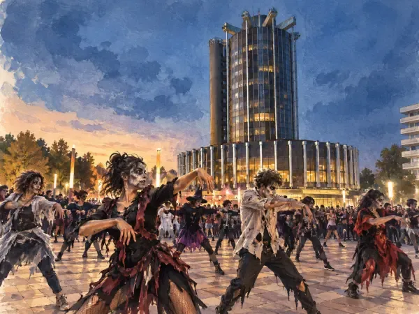 Illustration - Danseurs costumés pour Halloween