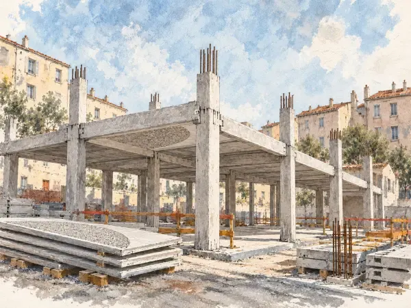 Illustration - Structure préfabriquée d’un immeuble marseillais