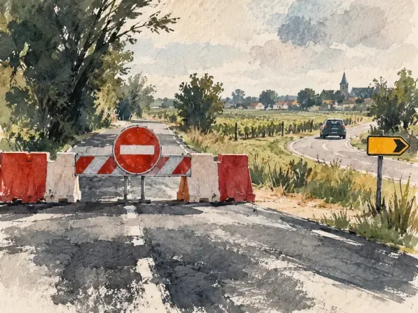Illustration - Route départementale fermée dans le Médoc
