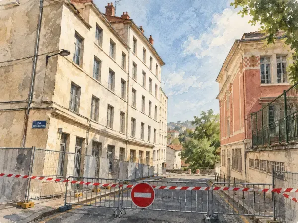 Illustration - Toiture et rue Eugène-Pons à Lyon